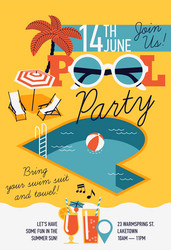 pool party poster vector image