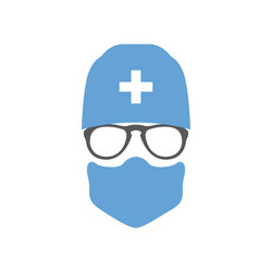 avatar doctor surgeon in hat and mask vector