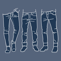 fashion collection of mens jeans vector image