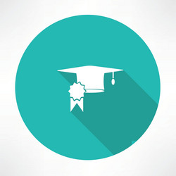 square academic cap icon vector