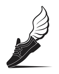 running shoe with wings sport footwear vector image