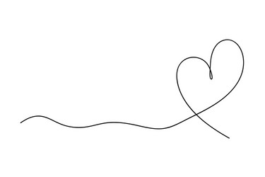 Heart drawing in continuous line vector