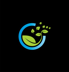 bio green leaf botany logo vector image