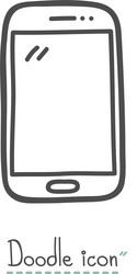 smart phone doodle icon vector image