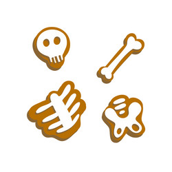 A collection gingerbread men skeletons ghosts vector