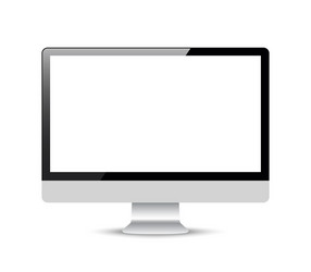 realistic computer or pc monitor isolated vector image