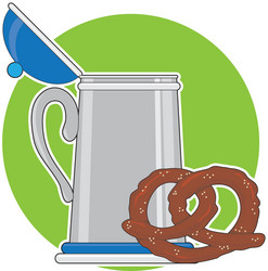 Beer and pretzel vector