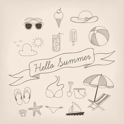 Summer set vector