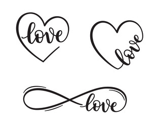 love hand lettered compositions vector image