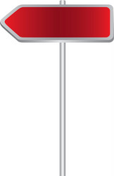 metallic red direction board road signs vector image