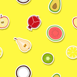 Seamless pattern with fruit icons vector