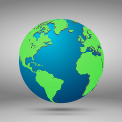 green planet with continent vector image