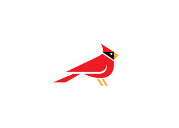 creative red cardinal logo vector