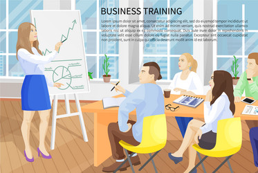 Business training poster text vector