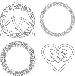 4 celtic patterns vector image