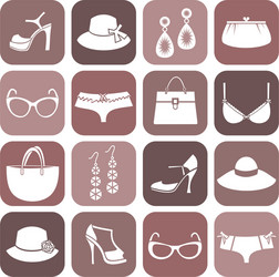 fashion items icon set vector image