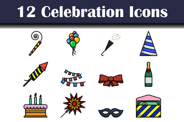 celebration icon set vector image