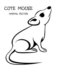 cute mouse animal eps 10 vector image