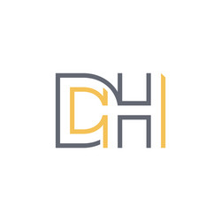 line design letter dh logo vector image