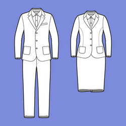 set of a blazer pants and skirt vector image