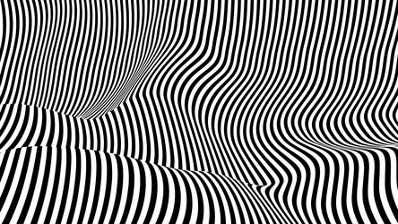 optical illusion op art wavy background with black vector image