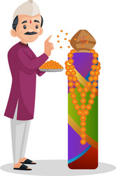 indian marathi man cartoon vector image