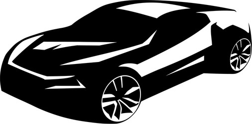 silhouette tuning car vector image