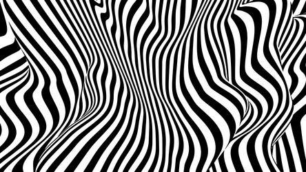 optical illusion op art wavy background with black vector image