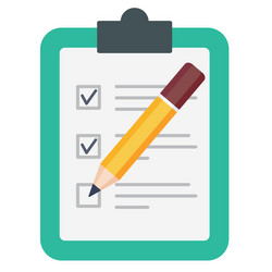 pencil checking on to do list isolated white vector image