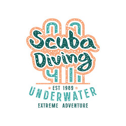 scuba diving emblem in retro style extreme vector image