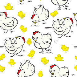 cartoon chicken pattern vector image