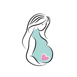 Simple pregnant woman vector