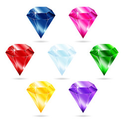 set of seven gems vector image