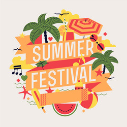 summer festival poster vector image