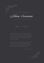 funeral death notice card template with floral vector image