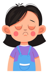 upset or offended female character little girl vector image