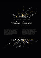 funeral death notice card template with floral vector image