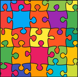 colorful background puzzle jigsaw banner vector image