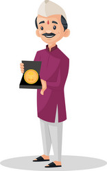 indian marathi man cartoon vector image