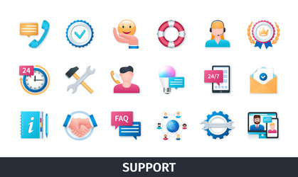 support 3d icon set vector image