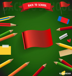 welcome back to school with red flag vector image