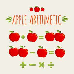 red apple arithmetic vector image