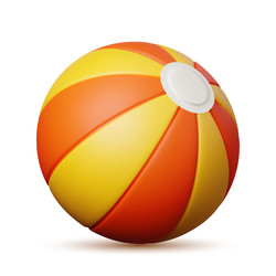 yellow-orange realistic beach ball isolated vector image