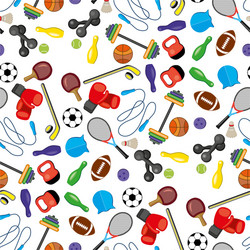 seamless pattern with sport icons vector image