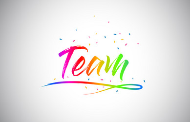 team creative word text with handwritten vector image