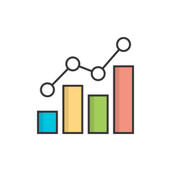 growing bar graph vector image