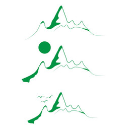 A set of emblems green mountains with tree vector