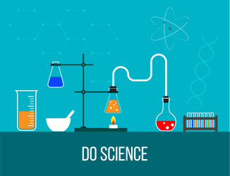 Laboratory equipment for chemistry science vector