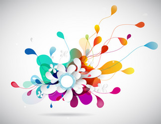 abstract with colorful half transparent flower vector image