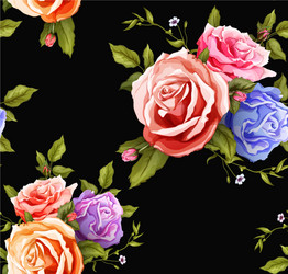 realistic rose bouquet seamless pattern vector image